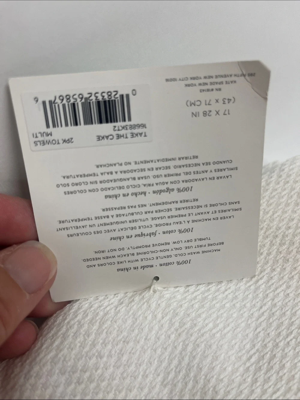 kate spade set of 2 White Tea Towels - Take The Cake